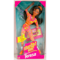 Barbie WORKIN' OUT TERESA DOLL w Suction Cup SHOES  Barbie MUSIC CASSE