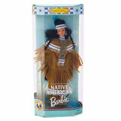 Barbie 1997 Collector Edition Dolls of the World 12 Inch Doll - Fourth Edition Native American Barbie with Poncho Skirt Hea ...