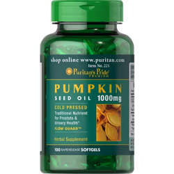 PURITAN'S PRIDE Pumpkin Seed Oil 1000mg for men, 100 Softgels Capsules