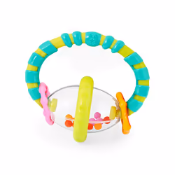 Bright Starts Grab & Spin Baby Rattle & BPA-Free Teether Toy  Ages 3 M