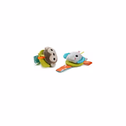 Bright Starts Rattle & Teethe Wrist Pals Toy - Monkey & Elephant, 0.03 kg