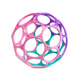 Bright Starts Oball Easy Grasp Classic Ball Infant Toy in Pink/Purple  Age Newborn and up. 4 Inches