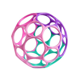Bright Starts Oball Easy Grasp Classic Ball Infant Toy in Pink/Purple  Age Newborn and up. 4 Inches
