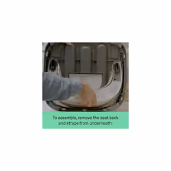 Ingenuity, Baby Base 2-in-1 Seat, Slate, Booster Chair, Dining and Feeding Seat for Toddlers, Easy to Clean with Removable and Self-Storing Tray, Ages