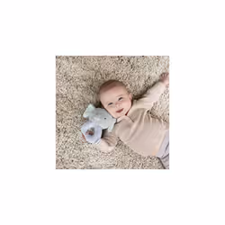 Premium Soft Plush Ring Rattle - Van the Elephant, Ages Newborn +