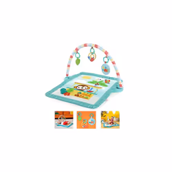 Tiki Toy Bar Baby Activity Gym & Tummy Time Mat with Toy Bar and 3 Toys, Newborn to 3 Years