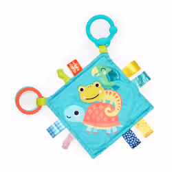 Fuzzy Feelies Soothing Plush Security Blanket with Taggies, Clips to Carriers and Strollers, Newborn and up