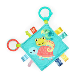 Fuzzy Feelies Soothing Plush Security Blanket with Taggies, Clips to Carriers and Strollers, Newborn and up