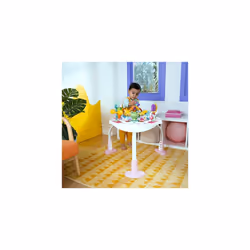 Bright Starts, Bounce Bounce Baby 2-in-1 Activity Center Jumper and Table - Playful Palms with 7 Interactive Toys, Adjustable Height, Storage Bag,