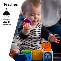 Connectables Bridge & Learn 15-Piece Magnetic Activity Blocks, Build a House or Bridge, Age 6 Months and up