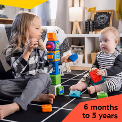 Connectables Bridge & Learn 15-Piece Magnetic Activity Blocks, Build a House or Bridge, Age 6 Months and up