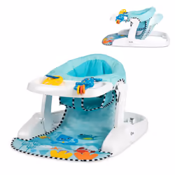 Baby Einstein Unisex Sea of Support 2 In 1 Sit Up Floor Seat with Soft Seat Pad, Store Tray, and Sea of Sensory Details, Mult ...