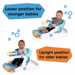 Baby Einstein Unisex Sea of Support 2 In 1 Sit Up Floor Seat with Soft Seat Pad, Store Tray, and Sea of Sensory Details, Multicolor