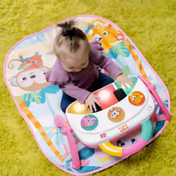 4-in-1 Groovin' Kicks Piano Gym, Tummy Time Play Mat & Activity Baby Toys, Floral Fiesta, Newborn to Toddler