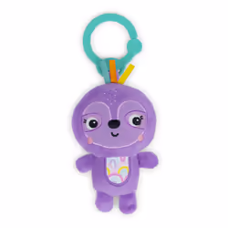Bright Starts Jingle Joy Reach & Rattle Toy for Stroller - Purple Sloth with Chime Sounds - Unisex  Newborn +