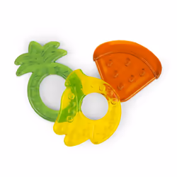 Juicy Chews 3-Pack Textured Teethers - Watermelon, Pineapple, Banana - BPA Free, Unisex, 3 Months +