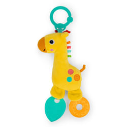 Bright Starts Safari Soother Rattle & Teether Toy for Stroller and On-The-Go - Giraffe - Unisex  Newborn +