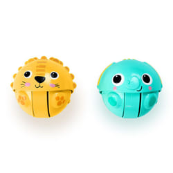 Bright Starts Giggables Roll & Chase Pals Crawling Toy  Lion & Elephant  Unisex  Infant to Toddler  2-Pack