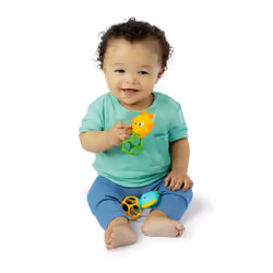 Bright Starts Soother Pals Easy-Grasp Teether Toys  2-Pack Lion and Elephant Characters  BPA Free  Unisex  Ages Newborn +