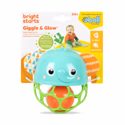 Giggle & Glow Musical Light-Up Rattle Easy-Grasp Oball Elephant Toy, Newborn+, Unisex - Additional view 6
