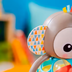 Grab & Giggle Monkey Light-Up Musical Rattle Toy with Easy-Grasp Oball, Ages 6 Months+, Unisex - Additional view 4