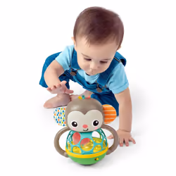 Grab & Giggle Monkey Light-Up Musical Rattle Toy with Easy-Grasp Oball, Ages 6 Months+, Unisex - Additional view 7