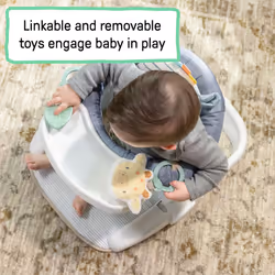 Ingenuity Prop Spot Learn-to-Sit Floor Seat for Baby  Removable Tray  2 Linkable Toys  Tummy Time Mat  Unisex  for Ages 4-12 Months - Casi