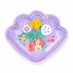 Disney Princess Ariel Tummy Time Water Mat, The Little Mermaid Sea Treasures, Purple, Baby Girl Newborn +
