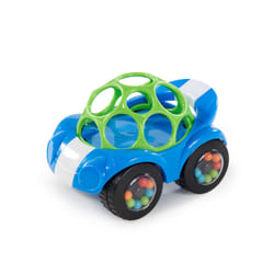 Oball Rattle & Roll Sports Race Car Toy Push and Go Vehicle, Easy Grasp, Ages 3 Months +, Blue