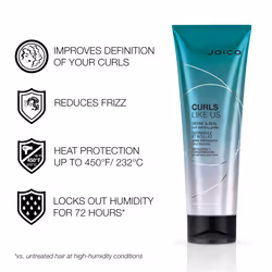 Joico Curls Like Us Define & Seal Curl Defining Gelee | For Curly Hair | Reduce Frizz | Medium Hold | Heat Protection up to 450F | With Moringa Seed &