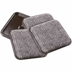 SoftTouch 1 3/4"" Square Reusable Carpet Bottom Furniture Caster Cups to Protect Hardwood  Tile or Laminate Floors  Brown/Gra ...