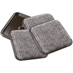 SoftTouch 1 3/4"" Square Reusable Carpet Bottom Furniture Caster Cups to Protect Hardwood  Tile or Laminate Floors  Brown/Gray (4 Pack)