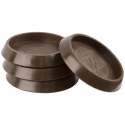 SoftTouch 1-1/4 Inch Round Furniture Caster Cups Vinyl for Carpet or Durable Hard Floor Surfaces  4 Pack  Brown