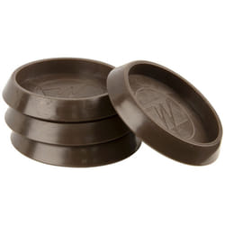SoftTouch 1-1/4 Inch Round Furniture Caster Cups Vinyl for Carpet or Durable Hard Floor Surfaces  4 Pack  Brown