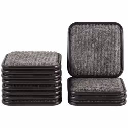 softtouch 1 3/4"" Square Carpeted Bottom Furniture Caster Cups Protect Hardwood Floors Brown/Grey (12 Pack) 4292495N