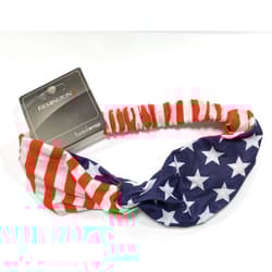 Remington American Flag Headband 3.5  Wide USA Hair Band Patriotic Twisted Headband Turban Style in Red White and Blue Stars & Stripes