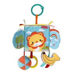 Infantino Peek & Seek Discovery Cube - Soft Development Toy  Peek-A-Boo Mirror  Clacker Rings  Crinkle & Rattle Sounds - Sensory Play  Ages 3 Months +