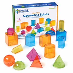 Learning Resources View-Thru Geometric Solids - Geometric Shapes Back