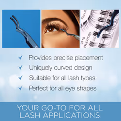 Seamless Underlash Applicator Tool, Precision Angled Tweezers for False Eyelashes, Lash Extensions, & Clusters, Professional Eyelash Tweezers for