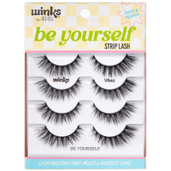 Ardell Winks Be Yourself Lashes - Vibez Style, Bold & Expressive Black Strip Lashes, Dramatic Look, False Eyelashes, 4-Pack