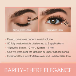 Ardell Naked Clusters 437  DIY Lash Clusters  Natural Looking Individual Lashes  Reusable Eyelash Extension Kit  50 Clusters  Up to 8 Applications  1-