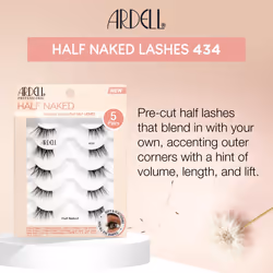 Ardell Naked Half Lashes 434 - Delicately Handcrafted Cat Eye False Eyelashes, 5-Pairs, 1-Pack