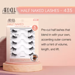 Ardell Naked Half Lashes 434 - Delicately Handcrafted Cat Eye False Eyelashes, 5-Pairs, 1-Pack