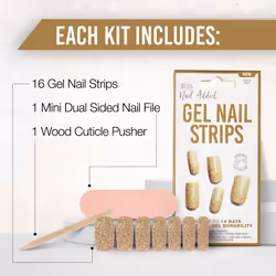 Ardell Nail Addict Gel Nail Strips Finger nails Gold Monochromatic 16 pc(s)