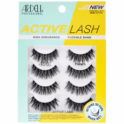 Ardell Active Lash - Pump'n, False Eyelashes, Cat Eye Lashes Wispy, Water-Resistant, Lightweight, 4 pairs, 1-Pack