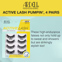 Ardell Active Lash - Pump'n, False Eyelashes, Cat Eye Lashes Wispy, Water-Resistant, Lightweight, 4 pairs, 1-Pack