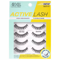 Ardell Active Lash - Speedy, False Eyelashes, Water-Resistant, Lightweight, Strip Lashes, 4 Pairs, 1-Pack