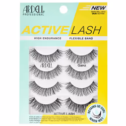Ardell Active Gainz Lashes - Sweat-Proof & Long-Lasting Wispy Lashes, Comfortable Wear False Eyelashes, 4 Pairs
