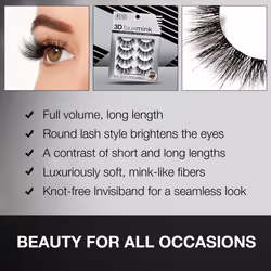Ardell 3D Faux Mink Wispy Lashes  863  False Eyelashes  Natural Look Lash Strips  4 pairs