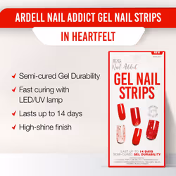 Ardell Nail Addict Gel Nail Strips - Heartfelt  Lasts Up To 14 Days  1-pack